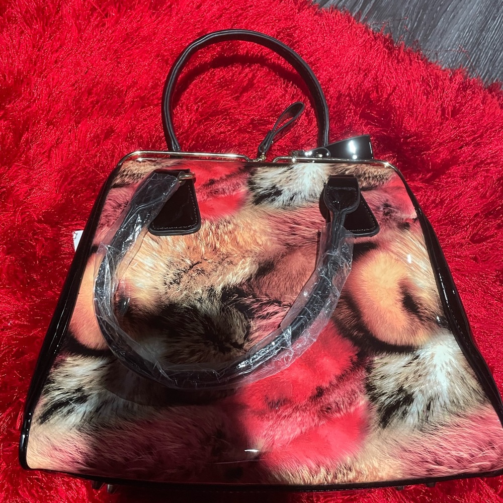 Faux leather multicolored purse